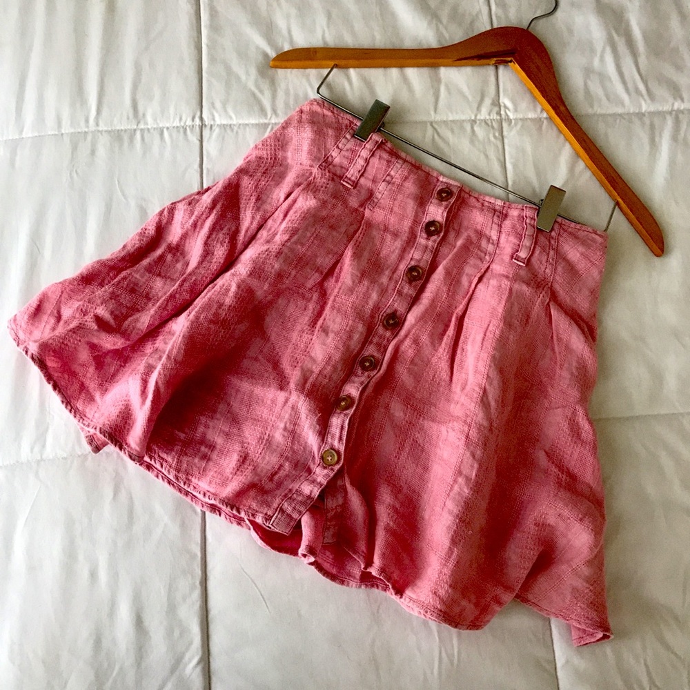 Free People High Waist Linen Skort